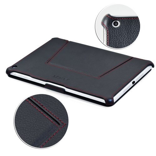 MANNA iPad 2017 iPad Air iPad 5 Schutzhülle Hülle Case Tasche von Manna | Schwarz mit farblich abgesetzten Nähten | Easystand einfach aufstellbar | AutosleepFunktion - 6