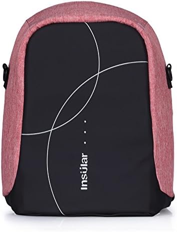 Fumee Nappy Changing Bag Backpack Nylon Waterproof Diaper Bag with Changing Mat (Pink)