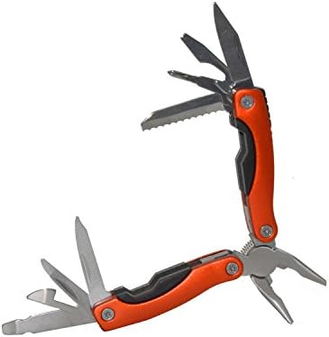 Lanker Multi-Pliers, Mini Size 11-in-1 Multi Tools for Outdoor Survival Fishing Hunting Camping - KM01 Orange