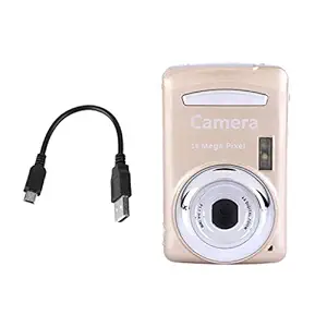 Video Camera, 16X Zoom Digital Video Camera Vlogging Camera with Fill Light 2.4 inch LCD Display for Outdoor(Gold, Black)