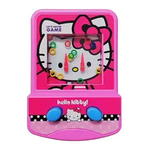 KARBD Hello Kitty Cat Ring Toss Water Game Double Button Handheld Water Console Game for Boys Girls All Age Children 2 Button with Rings Game Transparent Mobile Phone Video Games Plastic Toy for Kids