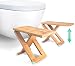 Produktbild NEW - Relaxx Squatty Toilettenhocker WC Hocker - verstellbar bis 17, 19 und 22 cm - Bambus - Zusammenklappbar und Tragbar - effektive gegen Hämorrhoiden, Verstopfung, Reizdarm (ein Paar)