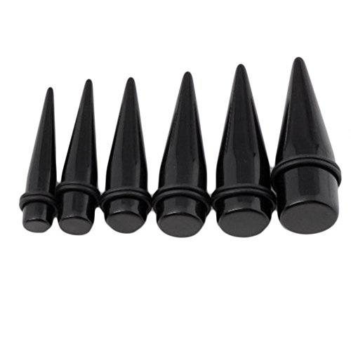 JOVIVI® 10-20mm Acrylic Spike Rivet Taper Ear Expander Stretchers Plug Kit 6pcs