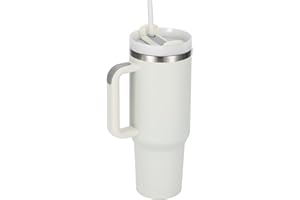 FOOJo 40oz Tumbler with Handle and Straw Lid - Travel Mug Leak-Proof Insulated Stainless Steel – Water Bottle for Hot and Cold Beverages (Moon)