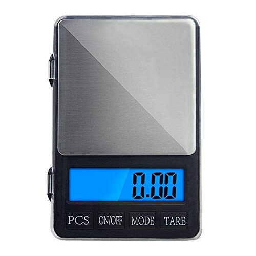 Hoosiwee Digital Weight Scale, 2000g 0.1g Precision Pocket Scale with Tare Function, Stainless Steel Weighing Platform, for Kitchen Cooking, Food, Coffee, Jewellery, Drug