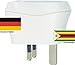 Produktbild Design Reisestecker Adapter Zimbabwe auf Deutschland, Schukostecker 230V, Umwandlungsstecker ZW-D