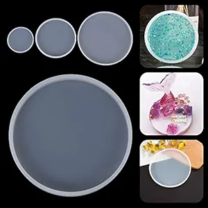 GOLD LEAF Silicone Resin Mold Round Coaster Molds Epoxy Molds for Casting with Resin, Concrete, Cement 3 Different Size 3