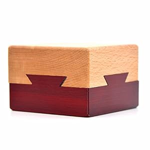 Casella di Puzzle di Apertura segreta di Legno scatola di Regalo misteriosa per Bambini e adulti (Rojo)