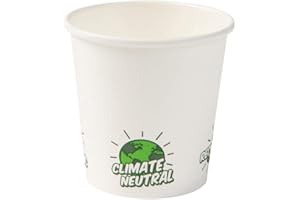 BIOZOYG Przyjazne dla srodowiska bio jednorazowe kubki kompostowalne I Kubki papierowe Kubki degustacyjne Papierowe kubki do espresso biale z ikonka EcoUp(C) i powloka PLA I 50 kubków do napojów 100 ml 4 oz