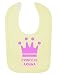 Personalised Princess Name Pink Crown Customise With Name Cute Unique Velcro Fastening Baby Bib