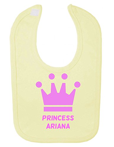 Personalised Princess Name Pink Crown Customise With Name Cute Unique Velcro Fastening Baby Bib