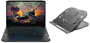 Lenovo IdeaPad Gaming 3 AMD Ryzen 7 15.6-inch FHD IPS Gaming Laptop (16GB/512 SSD/Windows 10/NVIDIA GTX 1650 4GB GDDR6/Onyx Black/2.2Kg), 82EY00V1IN + Lenovo 2-in-1 Laptop Stand +