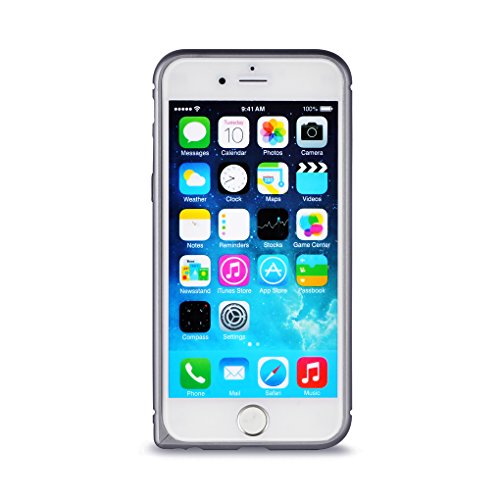 Original Binli Aluminium iPhone 6 / 6s Bumper Schutzhülle Hülle Hard Cover Back Case Tasche – von OKCS in Spacegray Grau - 3