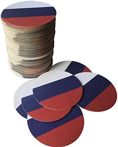 Russia Beer Mats | 100 Pack | Round | Double Sided | Russian Style