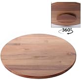 Deconox 34 cm D&ouml;nerli Akasya Sunum Tepsisi, 360 Derece D&ouml;nen Yuvarlak Ahşap Servis Tabağı, Kahvaltı, Peynir, Meyve, Pasta ve 