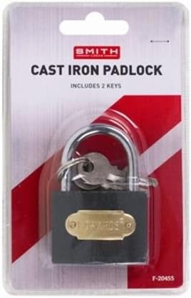 Extremely Tough Cast Iron Padlock - Includes 2 Keys (Lock for Gym, School, Toolbox, Baggage/Suitcase/Luggage Lock, Employee Locker, Fence, Outdoor Storage)