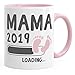 Produktbild MoonWorks Kaffee-Tasse Mama 2019 Loading Geschenk-Tasse für werdende Mama Schwangerschaft Geburt Baby Tee-Tasse rosa Unisize