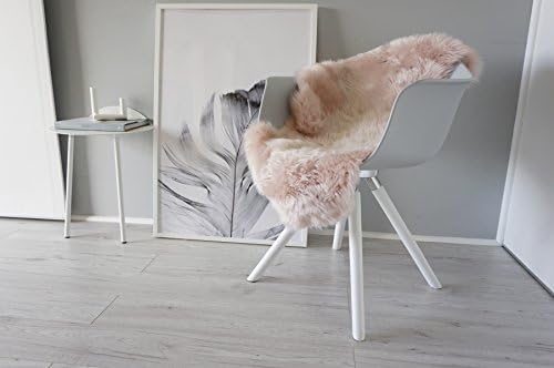MILABERTGenuine Australian Single Sheepskin Rug - Extremely Soft Silky Wool Blush Pink | Rose Gold