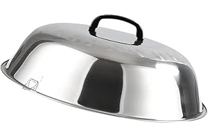 HEALVIAN Couvercle De Casserole En Acier Inoxydable De Steak Fondant à Griller Moulure Boite Bois Couvercle Universel Cache-pot Couvercle Du Cuiseur Vapeur Travail Épaissir