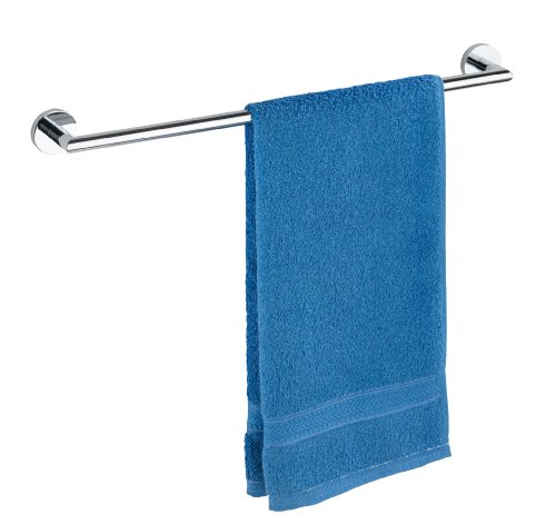 WENKO 17953100 Power-Loc Badetuchstange Uno Revello – Befestigen ohne bohren, Messing, 61 x 5.5 x 7 cm, Chrom - 2