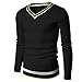 Produktbild Btruely Pullover Herren V-Ausschnitt Langarmshirt Groß Größe T-Shirt Slim Fit Langarmhemd Freizeitshirt Männer Tops