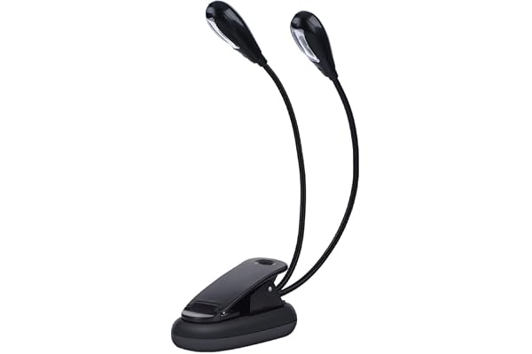 Lampe Pupitre Musique, LED Lecture Partition Pince Livre Table Bipolaire Flexible Col Cygne 360° Bureau USB Mini Rechargeable Clipser Travail Voyage Nuit 8Bead Liseuse Luminosité Réglable Clipsable
