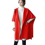 iHENGH Neujahrs Karnevalsaktion Damen Herbst Winter Bequem Mantel Lässig Mode Jacke Frauen lose Fledermaus Wolle Poncho Winter warme Mantel Jacke Mantel Cape Parka Outwear