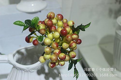 QINX 1PC Holding Fruit Flowers Simulation Flower Home Garden Party Wedding Floral Decor,Garnet red