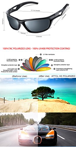 ATTCL Herren Sonnenbrille Polarisierter Sports Fahren Golf Laufen Superleichtes Rahmen - 5