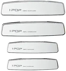 CARIZO I-POP Car Door Scratch Guard/Protector White and Chrome for Skoda Kushaq