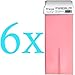 ROLL-ON WAX CARTRIDGE 100ml, roller, hair removal wax, depilatory, refill (6 x 100ml roll-on wax cartridge, PINK with TITANIUM DIOXIDE)