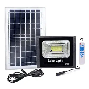 Epyz Solar Flood Lights , Outdoor Remote Control Solar Power Led Lights IP65 Waterproof Solar Wall Lamp Floodlights for Gutter Shed [ Pack of 1, Cold White Light ] [ Light Power 50W - 10000mAh, 118LED ]