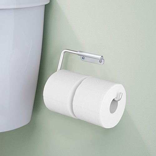 mDesign Toilettenpapierhalter wandmontiert – Klorollenhalter fürs Badezimmer – Papierrollenhalter zum an die Wand hängen - 2