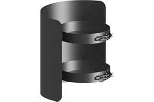 TECNOVIS Strahlungsschutz Länge 250mm passend für Ofenrohre mit 150 mm Durchmesser, schwarz