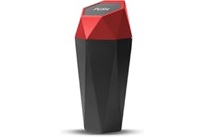 Adunsiaoto Mini Auto Mülleimers, Tragbare Fahrzeug Mülleimer Abfalleimer, Tragbare Auto Mülleimer, Auto Mülleimer mit Deckel, für Haus Büro Küche Schlafzimmer(Rot)