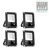 【FLEXIBEL & EFFIZIENTE KÜHLUNG】 Der Abstrahlwinkel des RGB LED Strahlers ist 120°. Mit dem Metallhalter kann der Strahler überall sicher montiert werden. Der Lampenkörper kann um 180 ° verstellt werden. Das einzigartige Aluminiumgehäuse bietet auf der Rückseite beste Wärmeableitung für eine lange Lebensdauer.