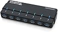 Plugable 7-Port USB 3.0 SuperSpeed Hub with 20W Power Adapter UK and EU Mains (Windows, Mac OS X, and Linux Support with Full USB 2.0 Backwards Compatibility)