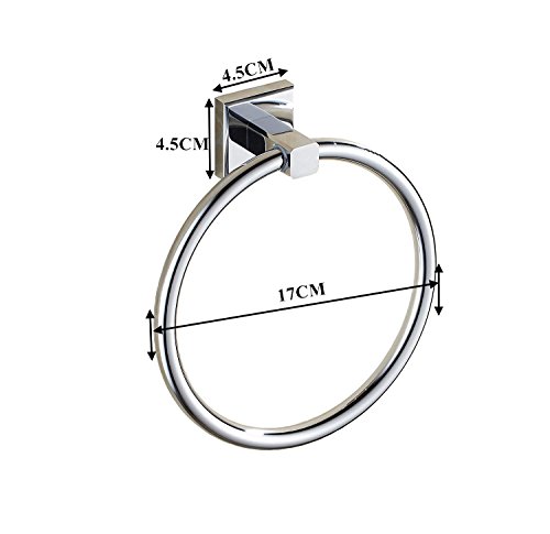 Aothpher Wand befestigter Handtuchring in der Küche Badezimmer Chrom-Edelstahl-Handtuchhalter - 6