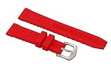 24mm hypoallergenen Silikon-Uhrenarmband im Freien wasserdichte Uhrenarmband für Taucher Schwimmer in roten Gummi