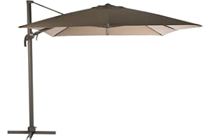 Hespéride - Parasol déporté rectangulaire inclinable Éléa Noisette