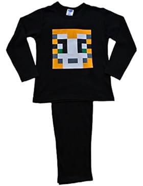 ThePyjamaFactory Jungen Schlafanzug mehrfarbig mehrfarbig Medium Gr. 7-8 Jahre, schwarz