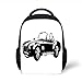 Produktbild Kids School Backpack Cars,American Authentic Aged Vehicle with Stylized Wealth Properties Engine Icon Print Decorative,Black White Plain Bookbag Travel Daypack