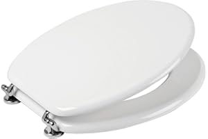 BARBETTA RICAMBI BAGNO SEDILE TAVOLETTA COPRIWATER LACCATO BIANCO UNIVERSALE PER BAGNO COPRI WC IN LEGNO