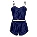 Produktbild ABsoar Damen Sommer Sling Babydoll Dessous Seidenimitat Bequemer Pyjama Set Frauen Nachthemd Pyjamas Leibchen + Short Nachtwäsche Set Morgenmantel