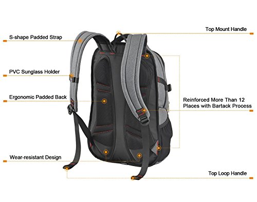 Mixi Laptop Backpack Water Resistant Unisex Rucksack Shoulder Backpacks Daypack for Business Working Hiking School Travel