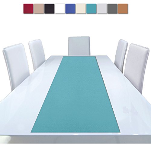 Tischläufer Tischdeko Tischband Tischuntersetzer Läufer Tischmatte Tischtuch Maße 140×40 cm, Farbe: türkis – petrol - 2