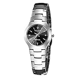 XINLEE Stahl Uhr Zeigeranzeige Quarzwerk wasserdicht Scratch Schmiedeeisen Uhr, Sliver, B