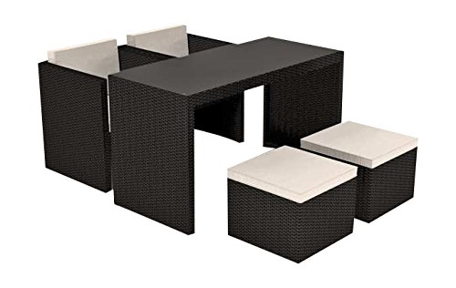 Preisvergleich Produktbild Artelia Esstisch Set Abelando, Schwarz