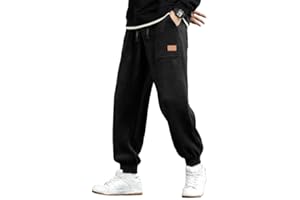 JMIERR Men's Corduroy Jogging Bottoms, Casual Cargo Joggers, Baggy Tracksuit Bottoms, Elastic Waist Sweatpants, S-3XL