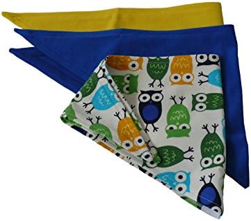 Fitzibiz Dreieckstücher Owls, set of 3, Cotton, Yellow, Drake -  Yellow - One Size